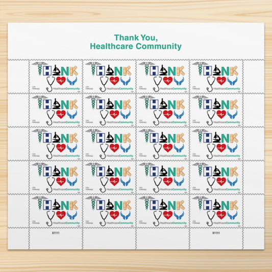 Thank You, Healthcare Community Stamps, Sheet of 100